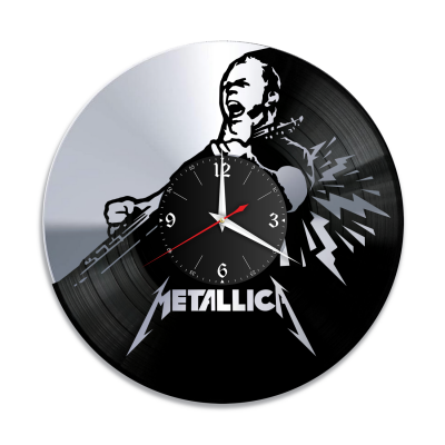 Часы настенные "группа Metallica, серебро" из винила, №5