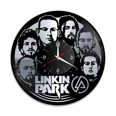 Часы настенные "группа Linkin Park, серебро" из винила, №1