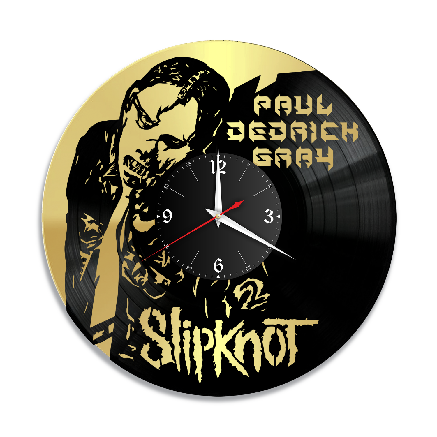 Часы настенные "группа Slipknot (Пол Грэй), золото" из винила, №6 VW-10831-1