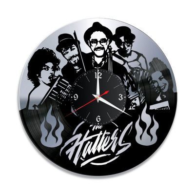 Часы настенные "Группа The Hatters, серебро" из винила, №1