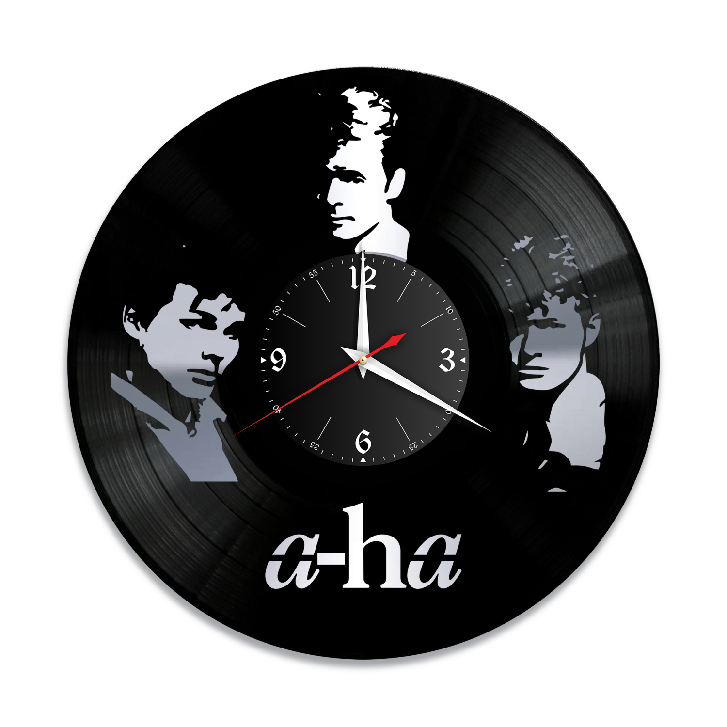 Часы настенные "группа A-Ha, серебро" из винила, №1 VW-10219-2