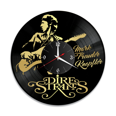 Часы настенные "группа Dire Straits, золото" из винила, №2