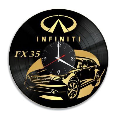 Часы настенные "Инфинити (Infiniti FX 35), золото" из винила, №1