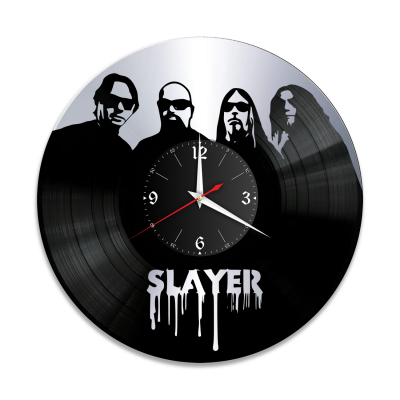 Часы настенные "группа Slayer, серебро" из винила, №1