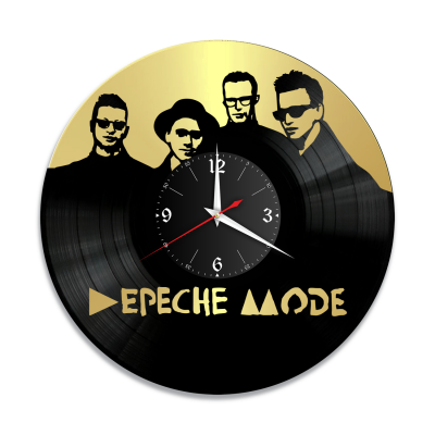 Часы настенные "группа Depeche Mode, золото" из винила, №4