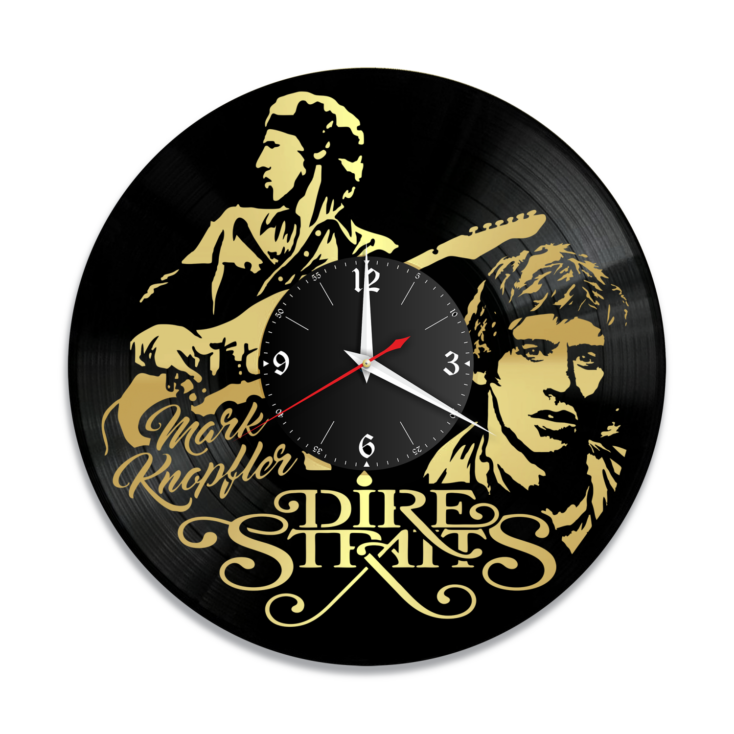 Часы настенные "группа Dire Straits, золото" из винила, №1 VW-10811-1