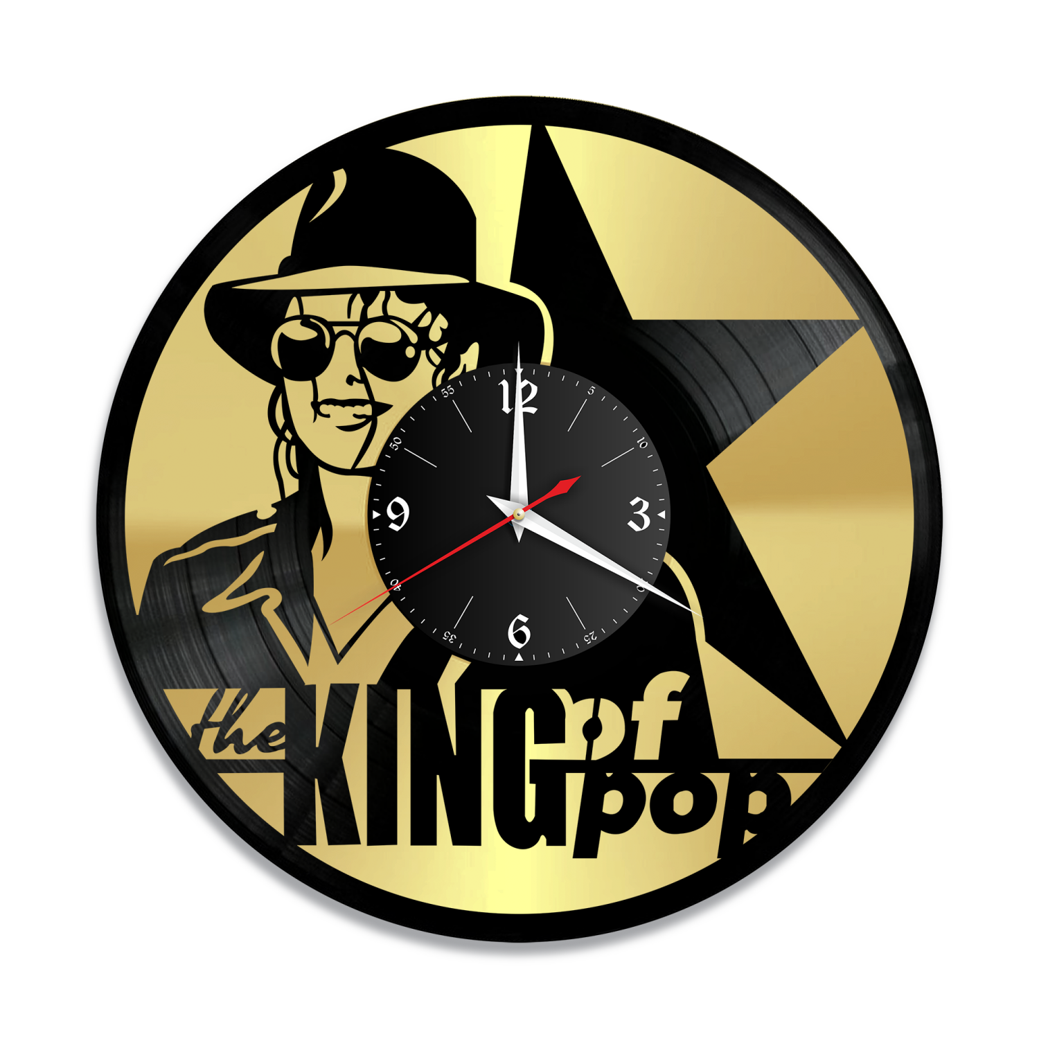 Часы настенные "Майкл Джексон, золото" из винила, №6 VW-10239-1