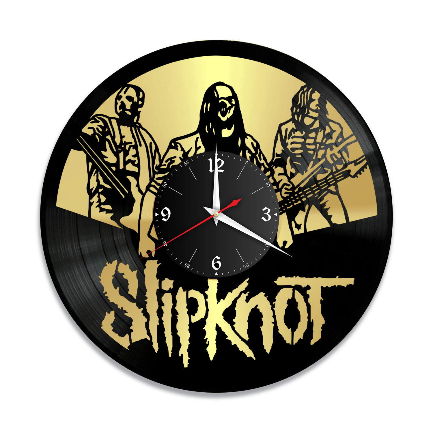 Часы настенные "группа Slipknot, золото" из винила, №4 VW-10165-1