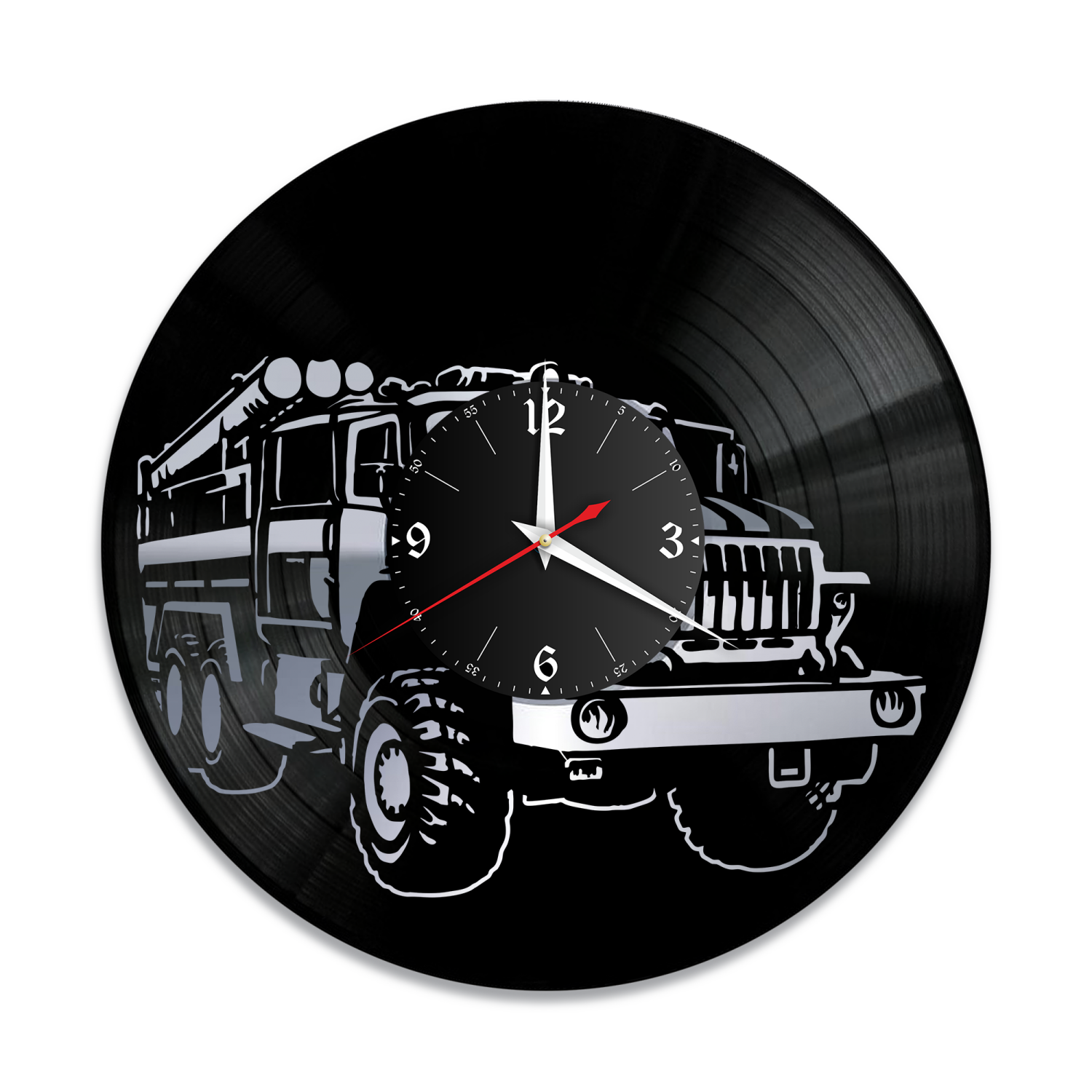 Часы настенные "Пожарная, МЧС, серебро" из винила, №3 VW-12147-2
