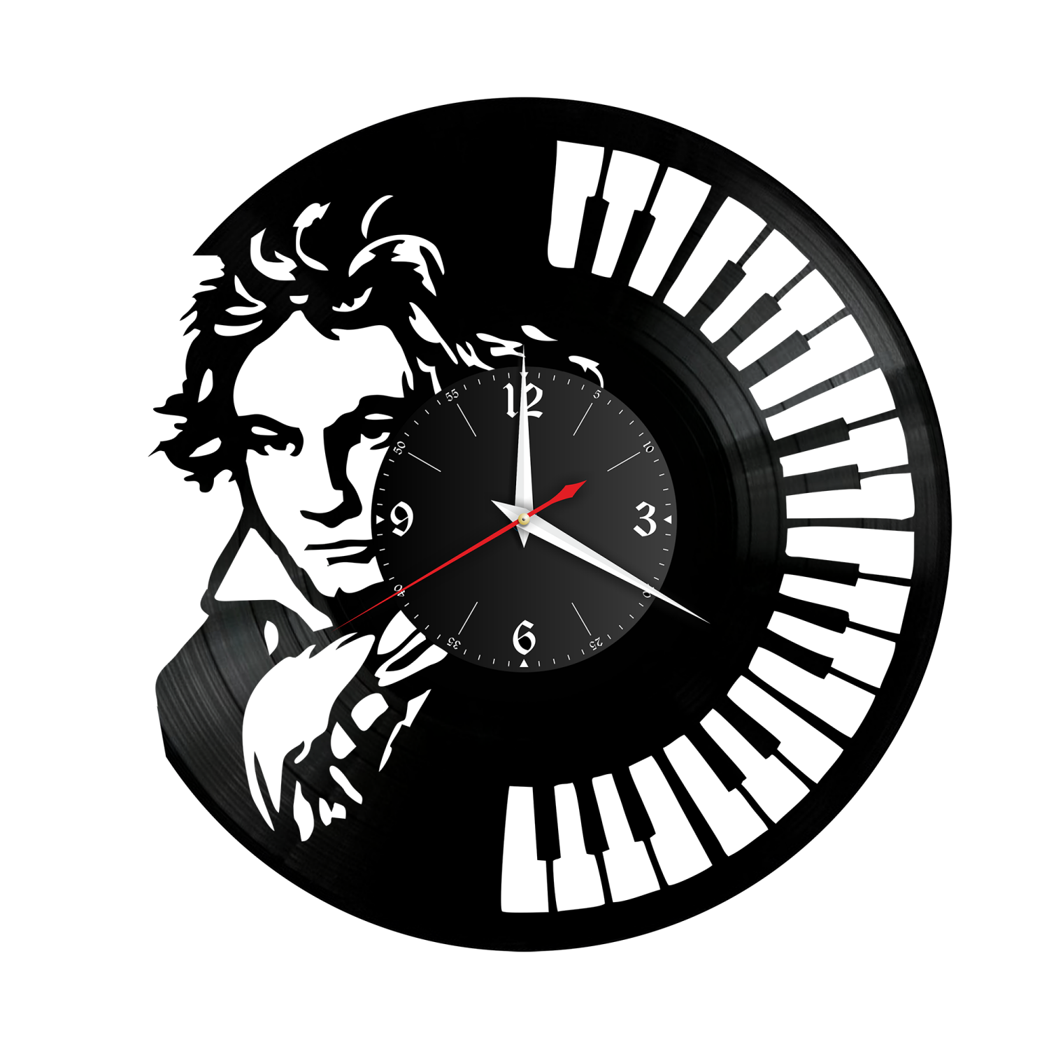 Часы настенные "Людвиг ван Бетховен" из винила, №1 VW-10261