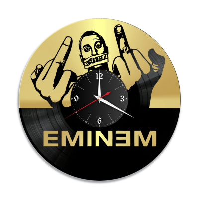 Часы настенные "Eminem, золото" из винила, №1