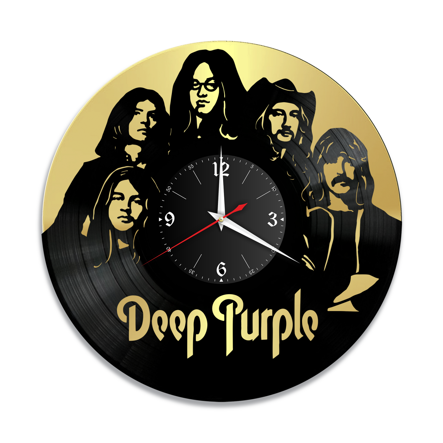 Часы настенные "группа Deep Purple, золото" из винила, №2 VW-10090-1