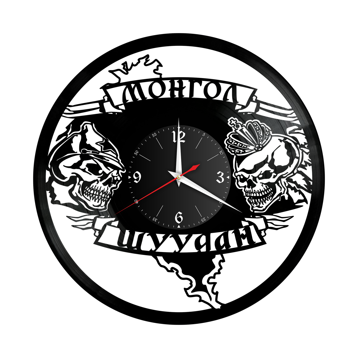 Часы настенные "Группа Монгол Шуудан" из винила, №R1 VW-12137