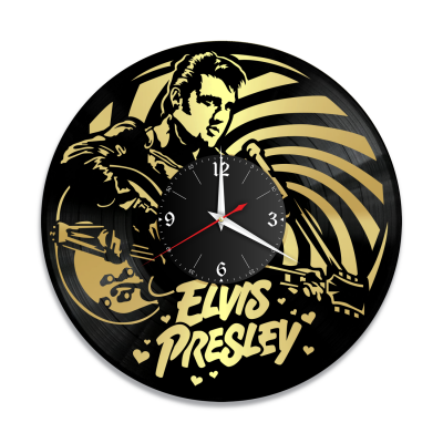 Часы настенные "Элвис Пресли (Elvis Presley), золото" из винила, №1
