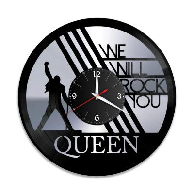 Часы настенные "группа Queen, серебро" из винила, №8