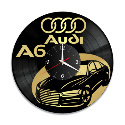 Часы настенные "Audi A6, золото" из винила, №3