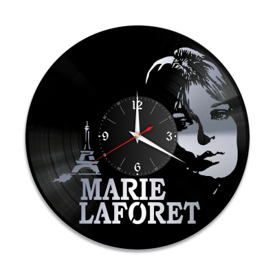 Часы настенные "Мари Лафоре (Marie Laforet), серебро" из винила, №1