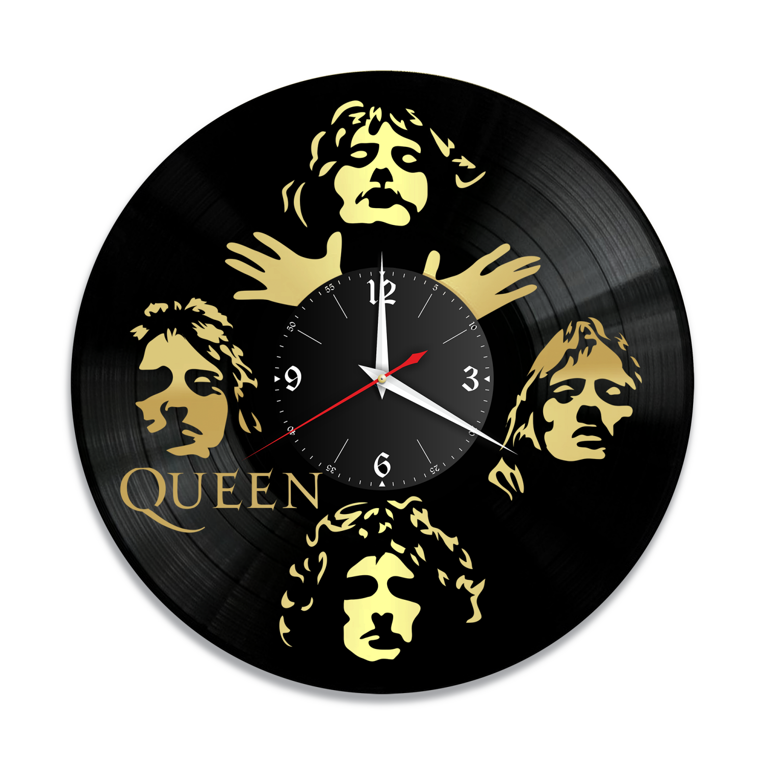 Часы настенные "группа Queen, золото" из винила, №1 VW-10135-1