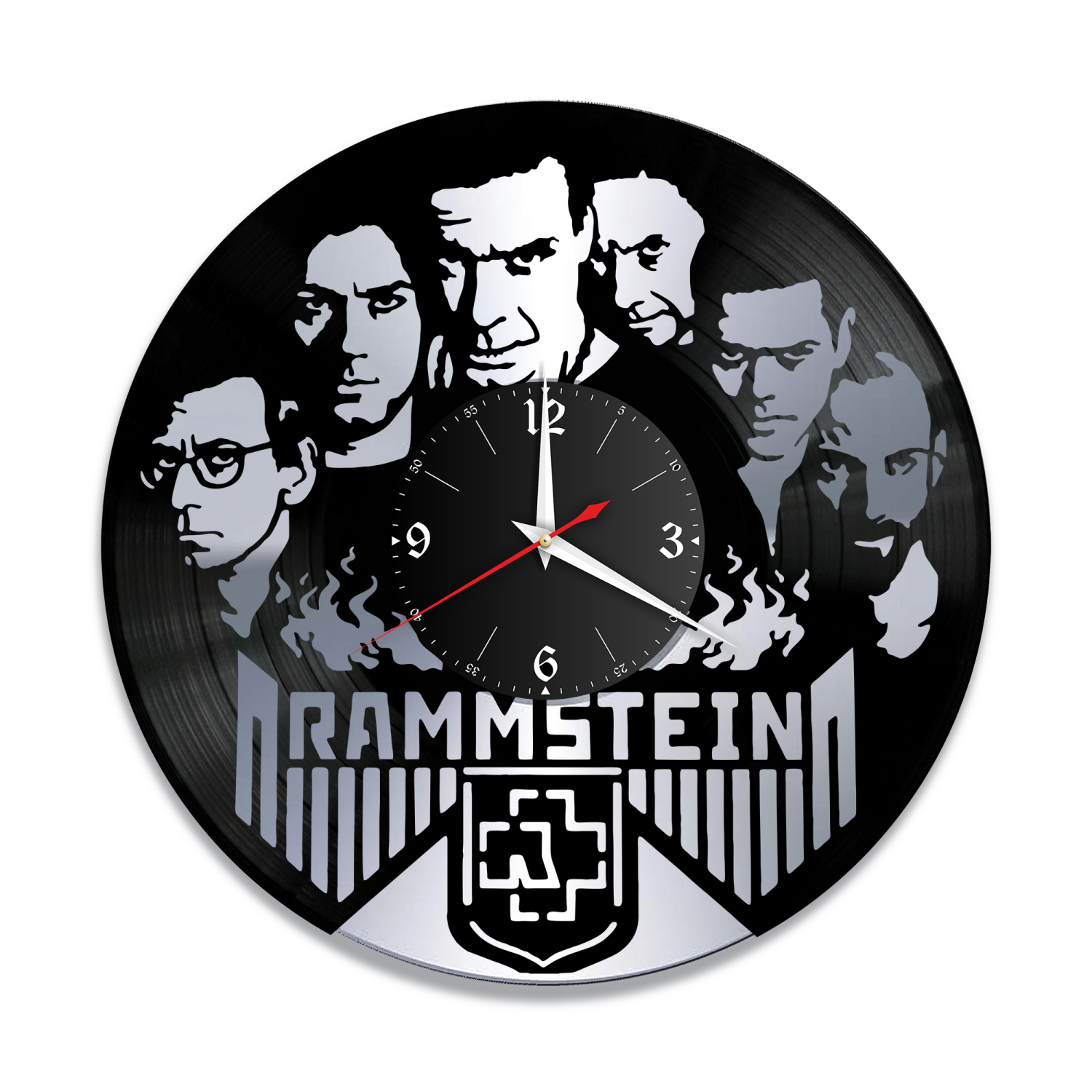 Часы настенные "группа Rammstein, серебро" из винила, №5 VW-10828-2