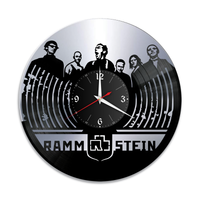 Часы настенные "группа Rammstein, серебро" из винила, №4