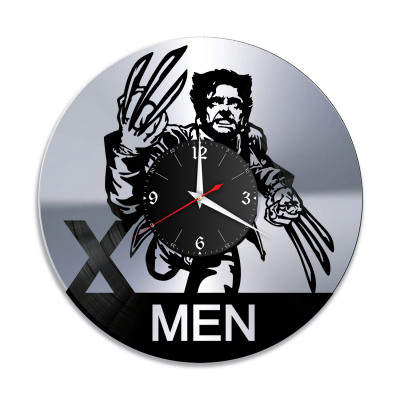 Часы настенные "Люди X (X Man), серебро" из винила, №1