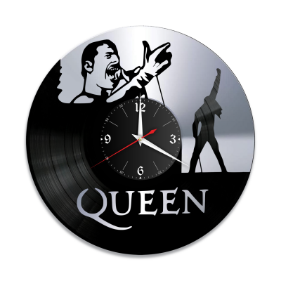 Часы настенные "группа Queen, серебро" из винила, №3
