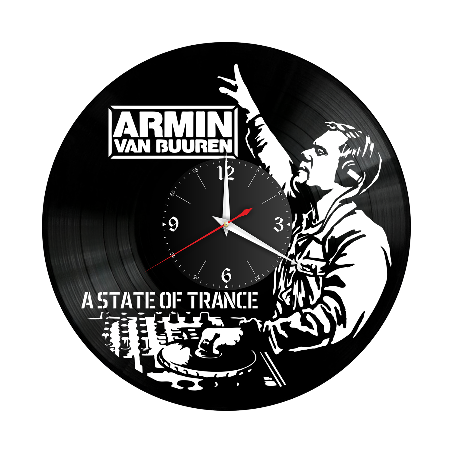 Часы настенные "Армин ван Бюрен (Armin van Buuren)" из винила, №1 VW-10230
