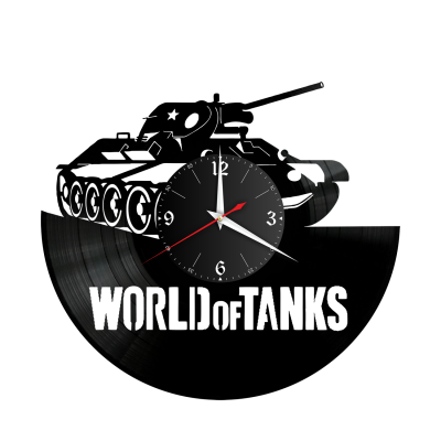 Часы настенные "WOT" из винила, №1