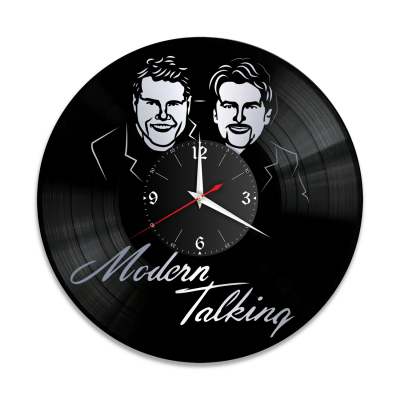 Часы настенные "группа Modern Talking, серебро" из винила, №2