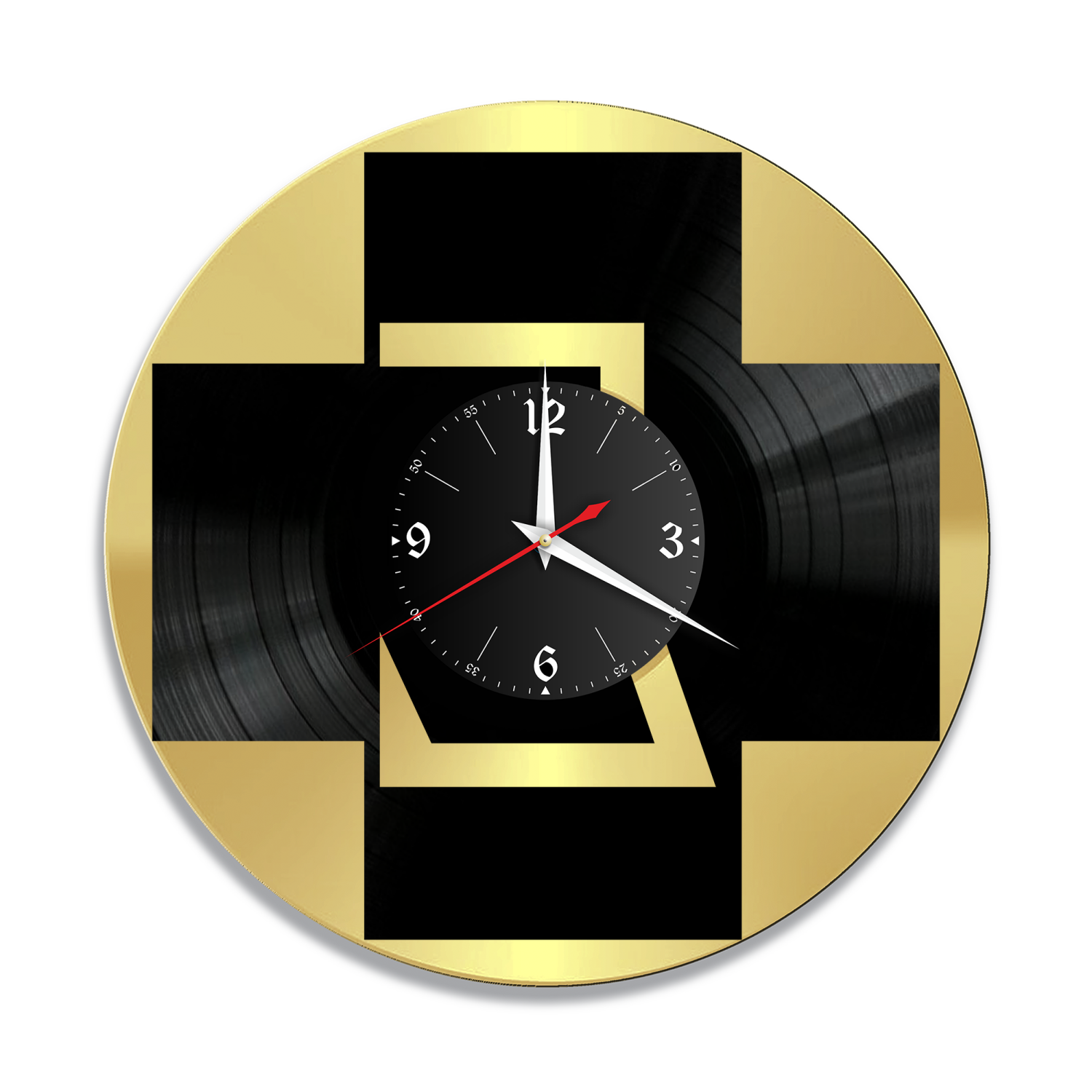 Часы настенные "Группа Rammstein, золото" из винила, №R1 VW-12118-1