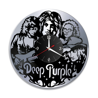 Часы настенные "группа Deep Purple, серебро" из винила, №1