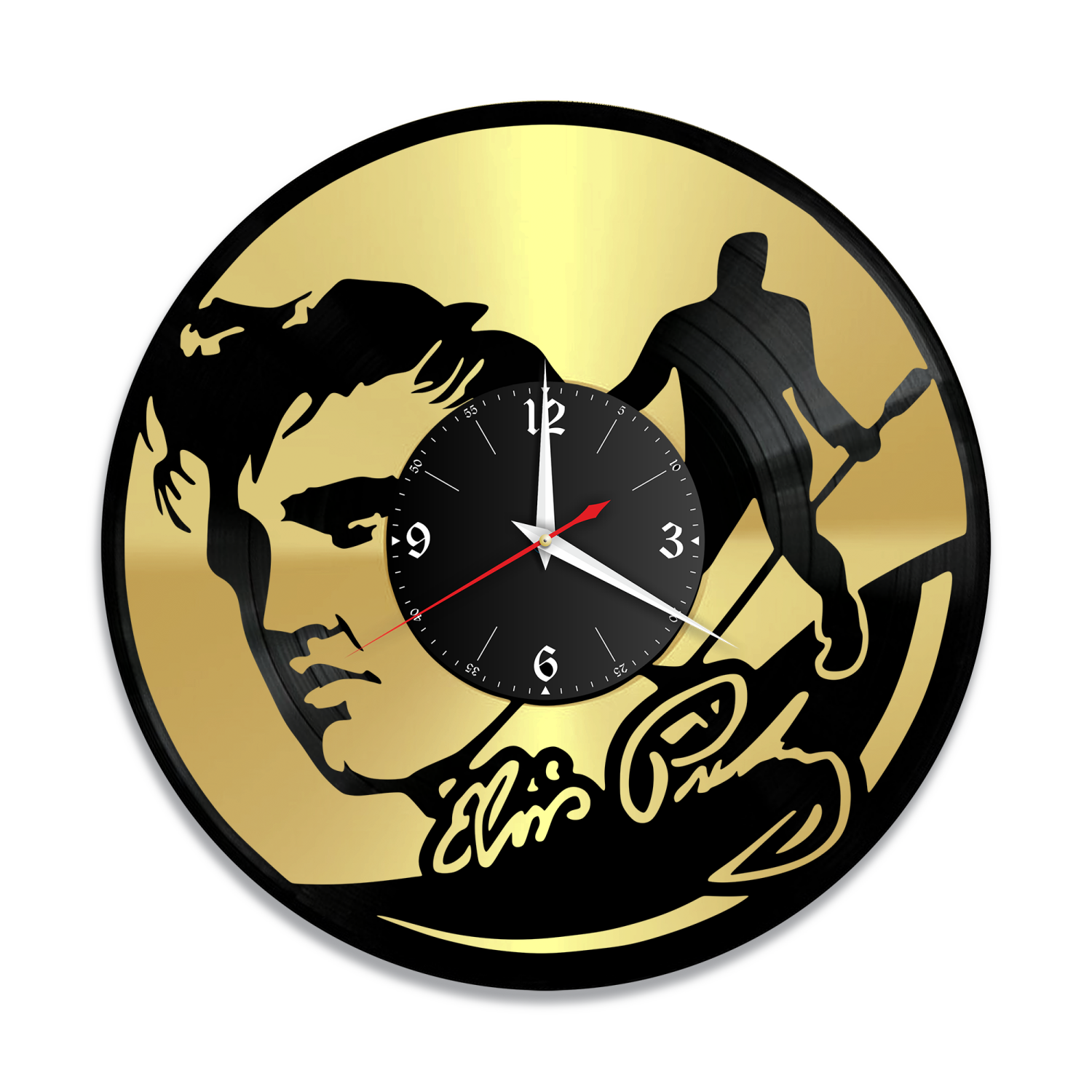 Часы настенные "Элвис Пресли (Elvis Presley), золото" из винила, №3 VW-10196-1