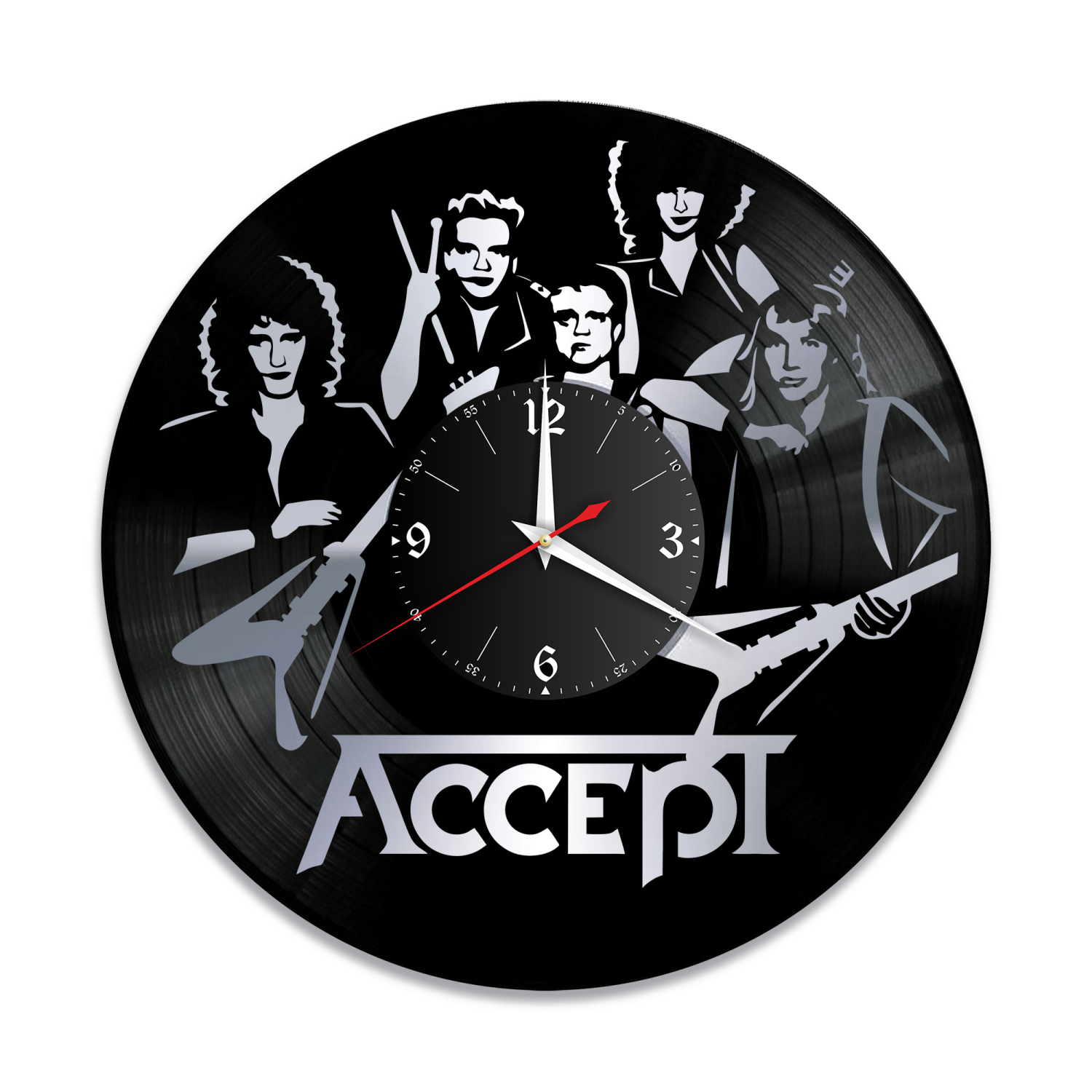 Часы настенные "группа Accept (old), серебро" из винила, №2 VW-10077-2