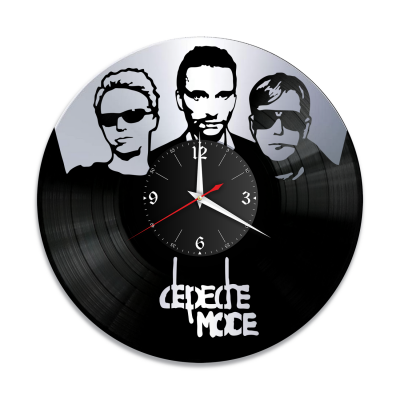 Часы настенные "группа Depeche Mode, серебро" из винила, №2