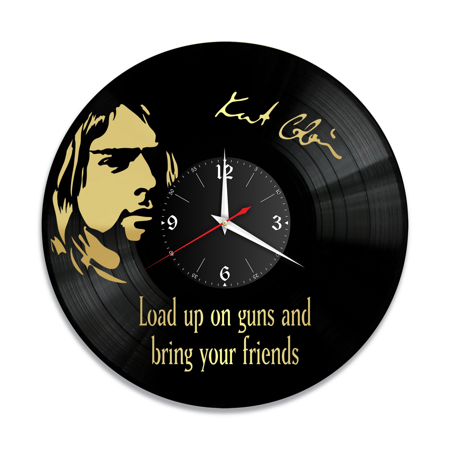 Часы настенные "группа Nirvana, золото" из винила, №4 VW-10130-1