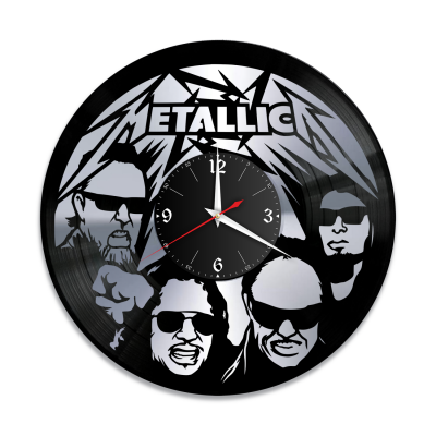 Часы настенные "группа Metallica, серебро" из винила, №1