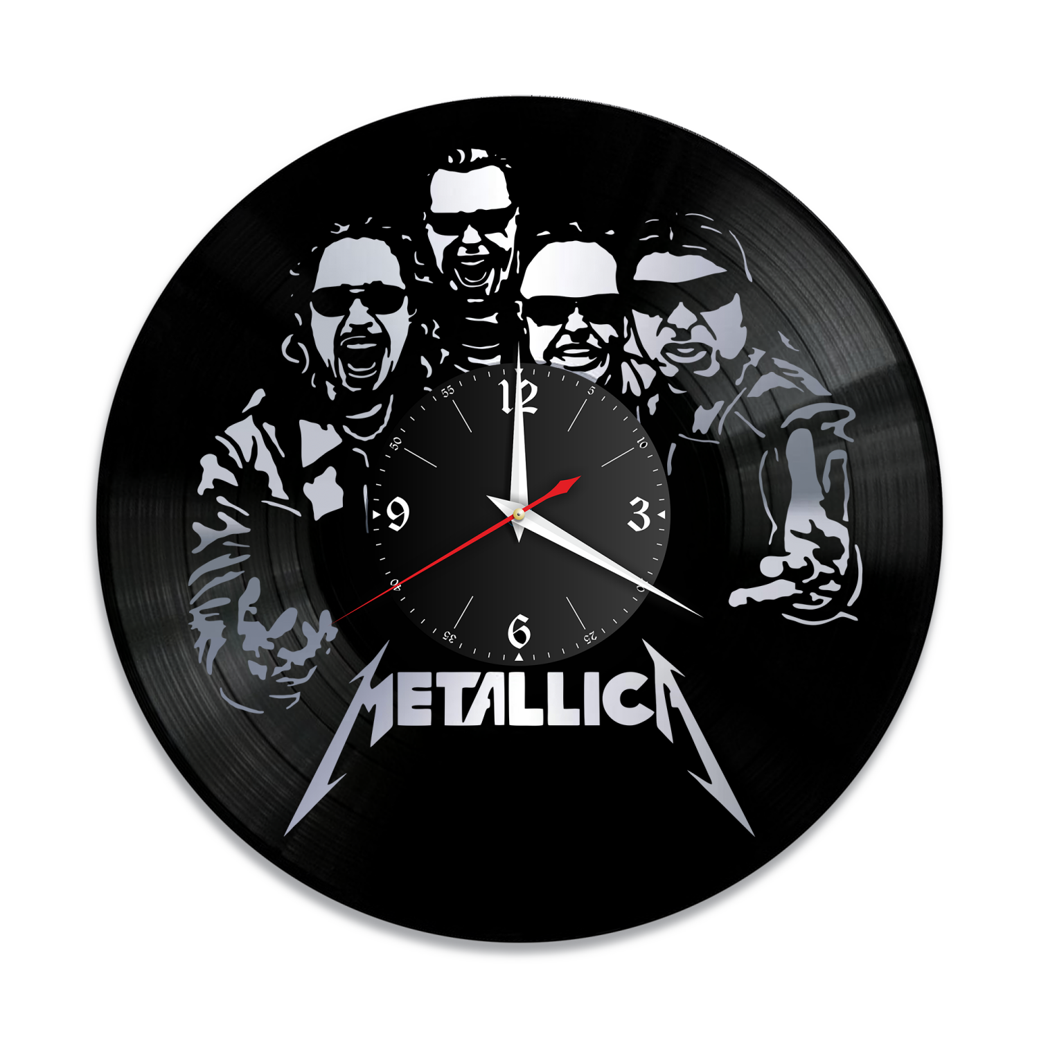 Часы настенные "Metallica, серебро" из винила, №6 VW-12098-2