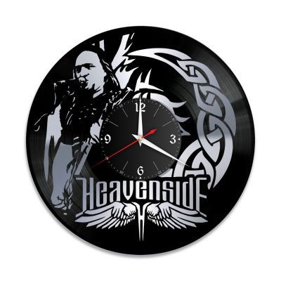 Часы настенные "группа Heavenside, серебро" из винила, №1