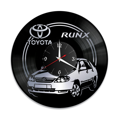 Часы настенные "Toyota RUNX, серебро" из винила, №4