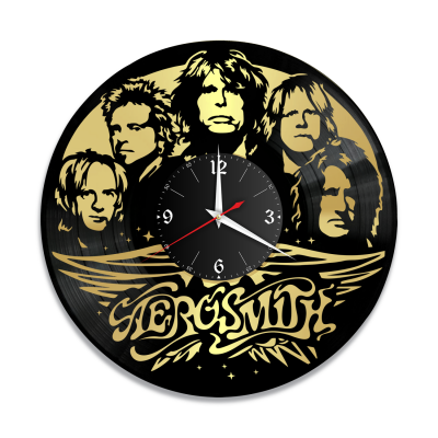 Часы настенные "группа Aerosmith, золото" из винила, №1