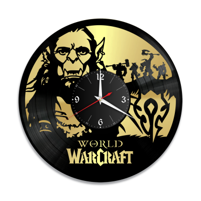 Часы настенные "Warcraft, золото" из винила, №2