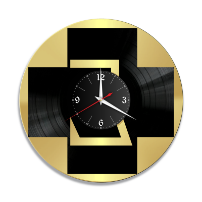 Часы настенные "Группа Rammstein, золото" из винила, №R1