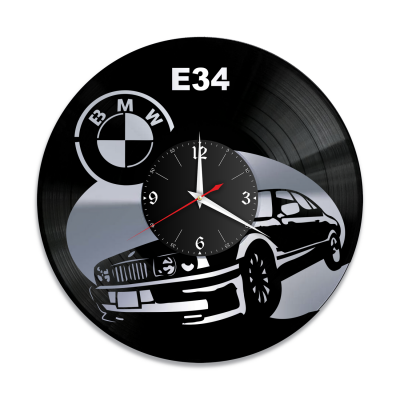Часы настенные "BMW E34, серебро" из винила, №4