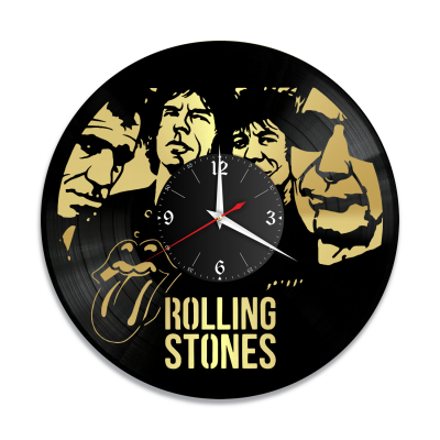 Часы настенные "группа Rolling Stones, золото" из винила, №4
