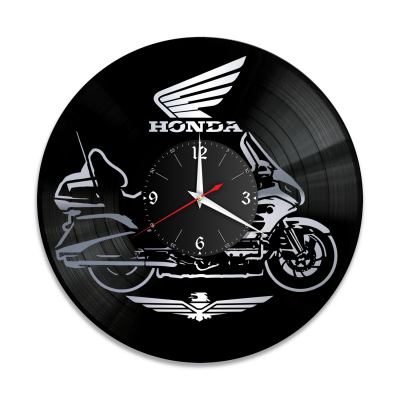 Часы настенные "Мото (Honda), серебро" из винила, №17