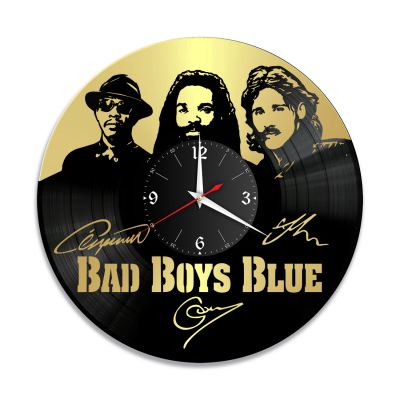 Часы настенные "группа Bad Boys Blue, золото" из винила, №1
