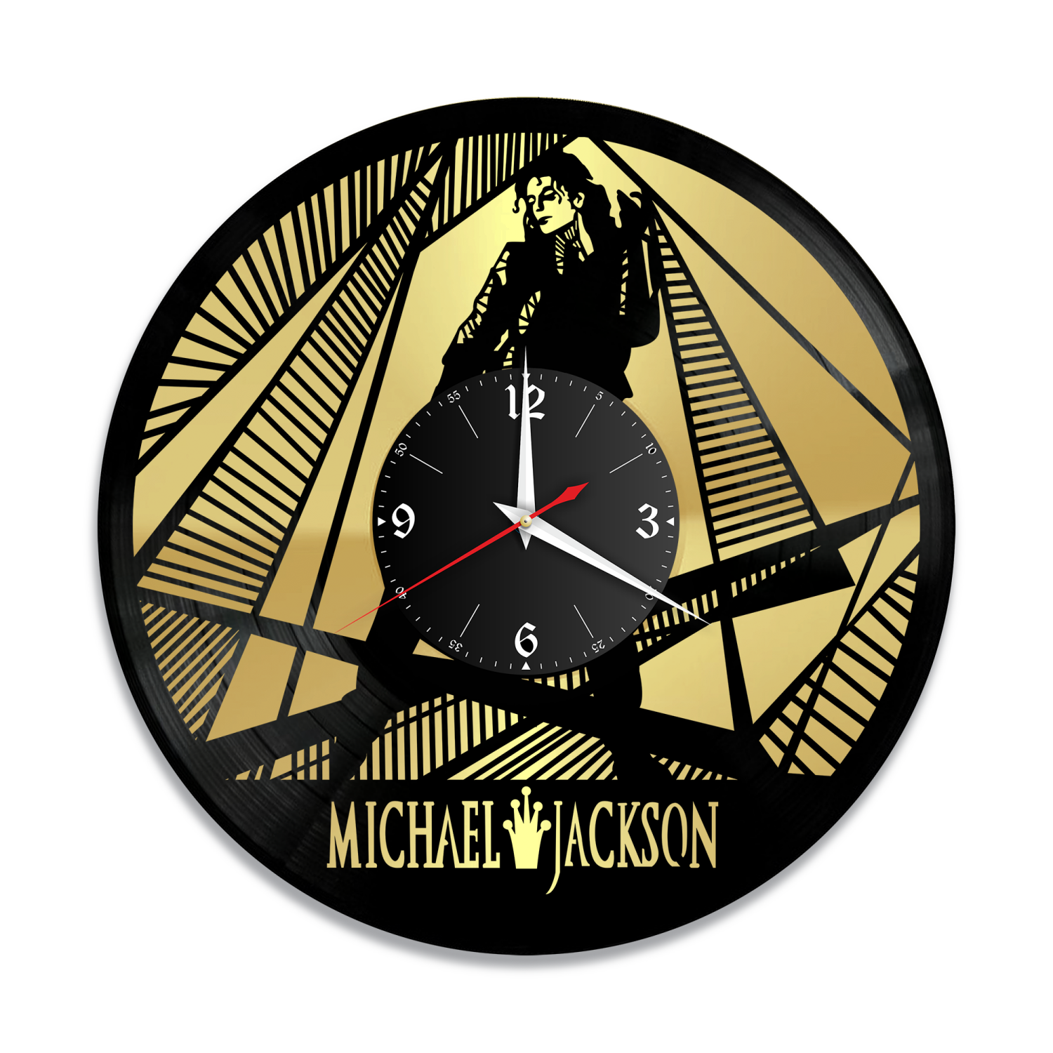 Часы настенные "Майкл Джексон, золото" из винила, №4 VW-10237-1
