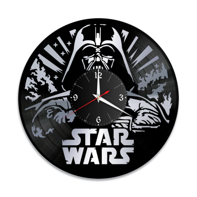 Часы настенные "Звездные Войны (Star Wars), серебро" из винила, №3