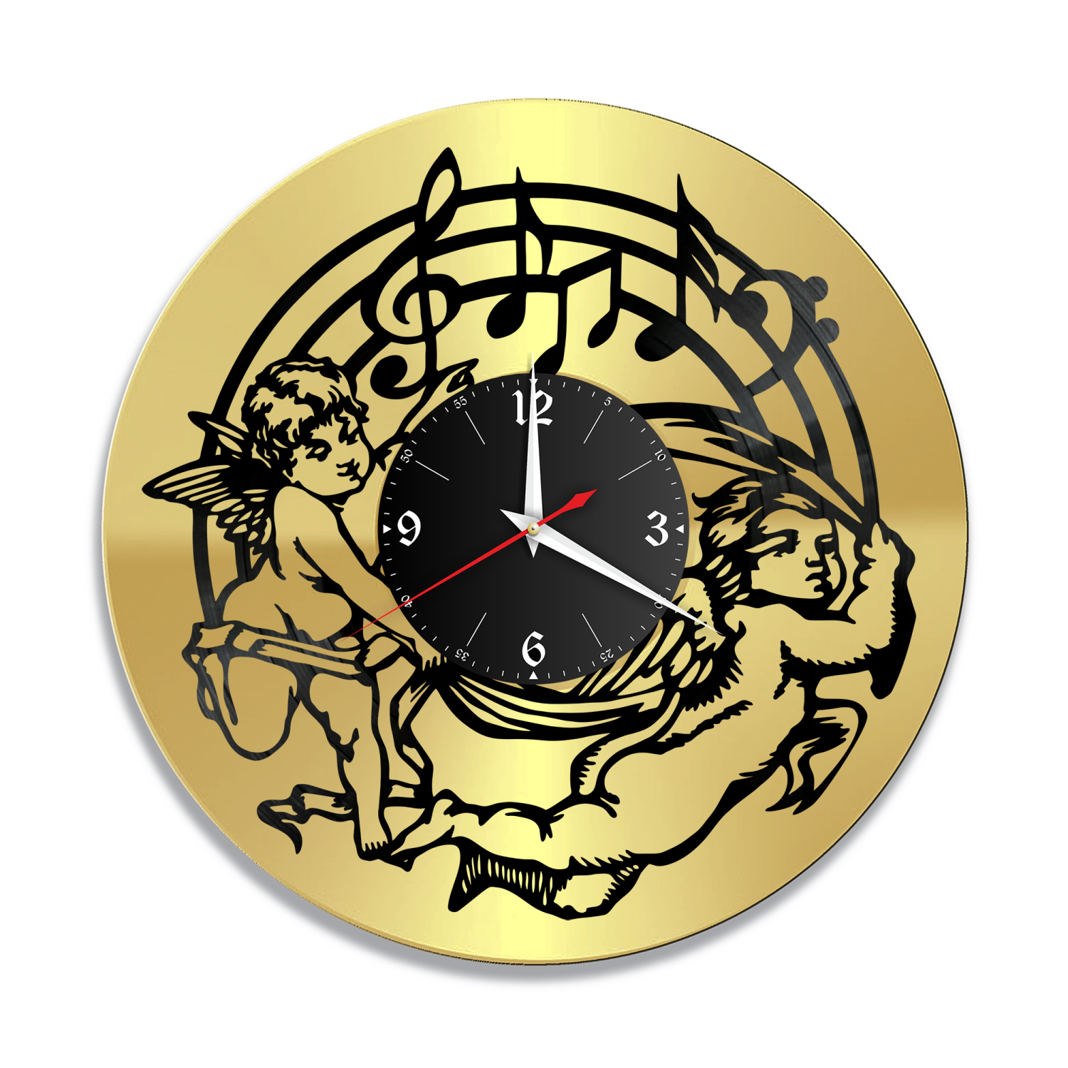 Часы настенные "Музыка, золото" из винила, №18 VW-10888-1