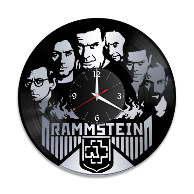 Часы настенные "группа Rammstein, серебро" из винила, №5